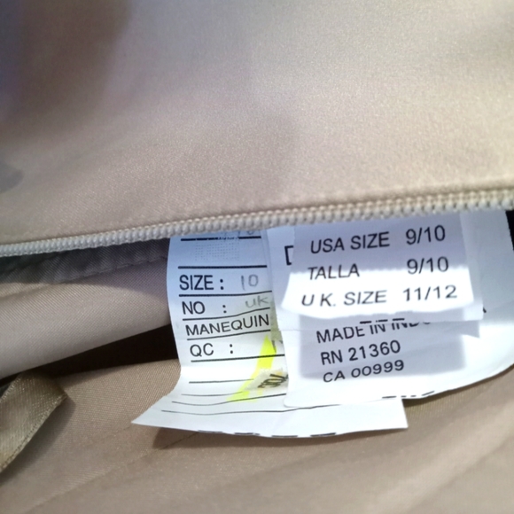 Mori Lee Mini Dress Toffee And Champagne Color With Shocking White Bow - Picture 5 of 9